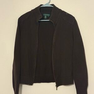 Ralph Lauren Dark Brown Knit Jacket